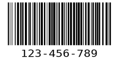 A barcode with the number 123-456-789.