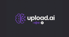 A light background with the logo upload.ai on the top left and an empty text box under it.